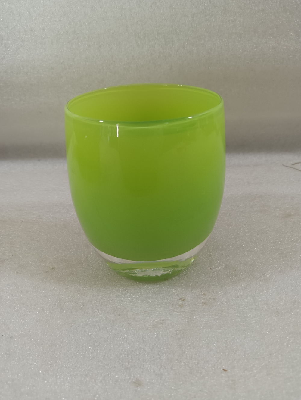 Retired Glassybaby Bright Green Pre Triskelion Hand Blown Candle Holder